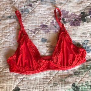 Coral Aerie unlined bralette underwire